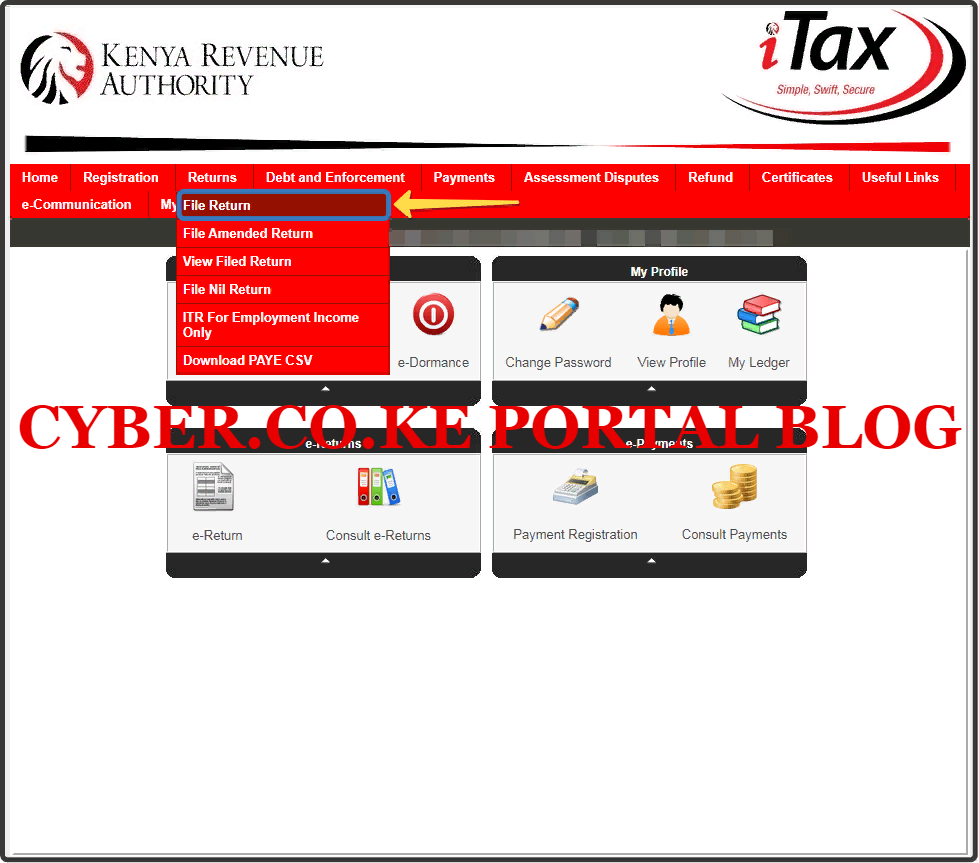 click on kra returns