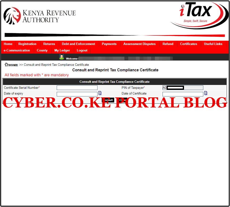 consult and reprint tax compliance certificate