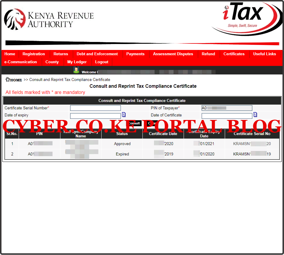 download tax compliance certificate