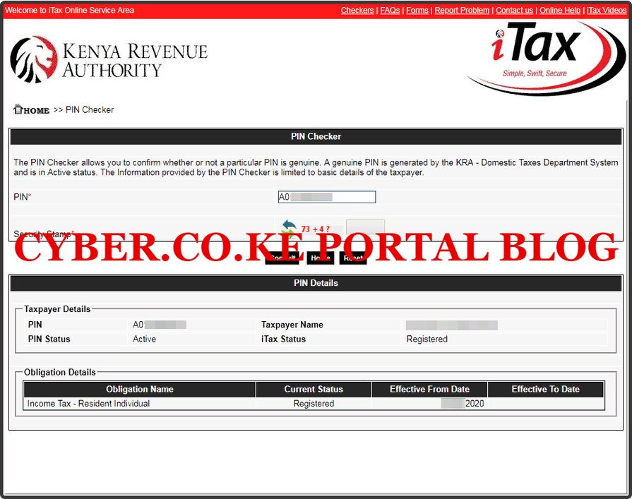 kra pin checker