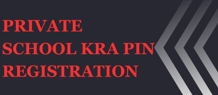 private school kra pin registration