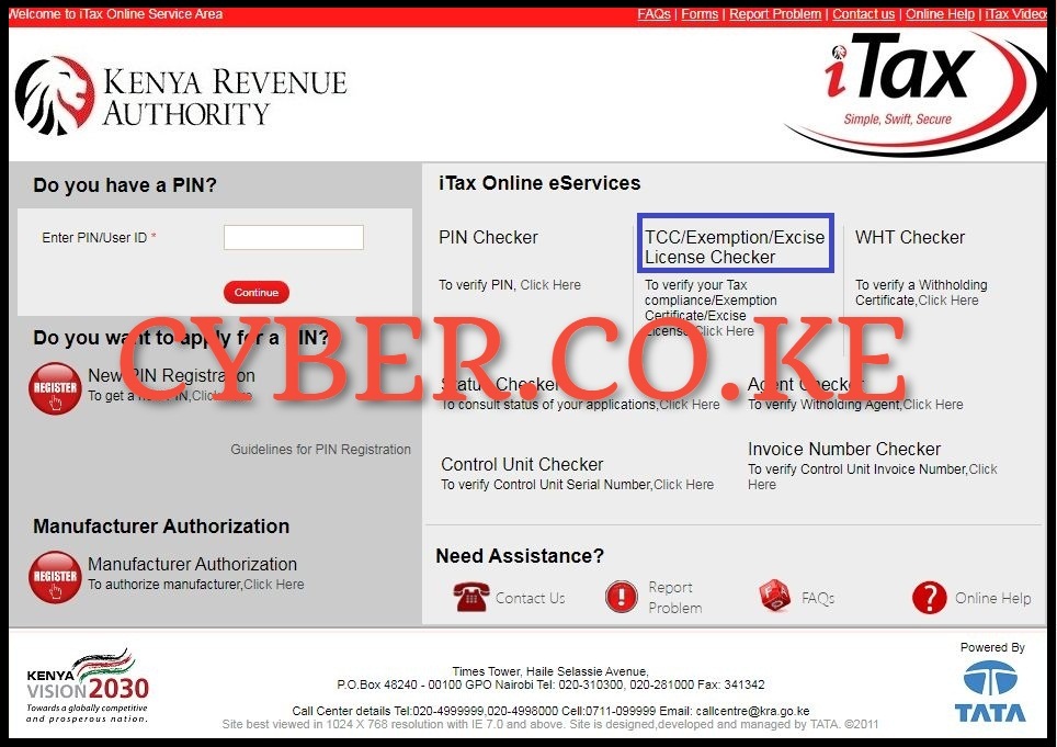 Click on TCC Checker