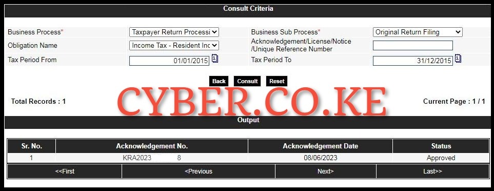 Download KRA Nil Returns Receipt