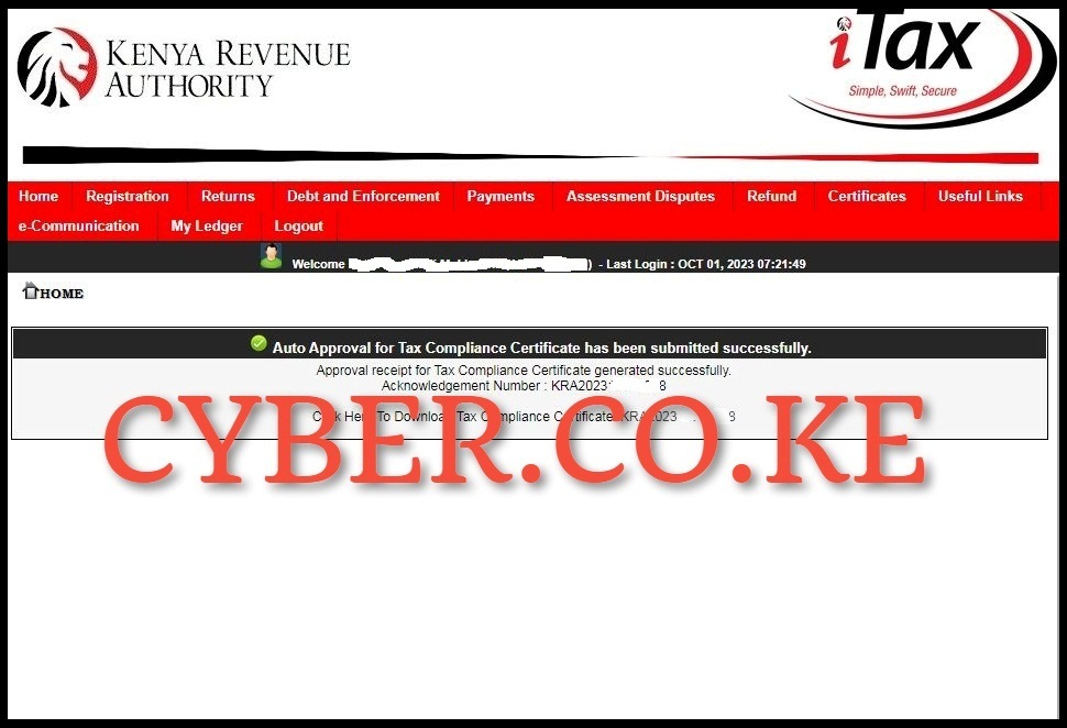 download tax compliance certificate