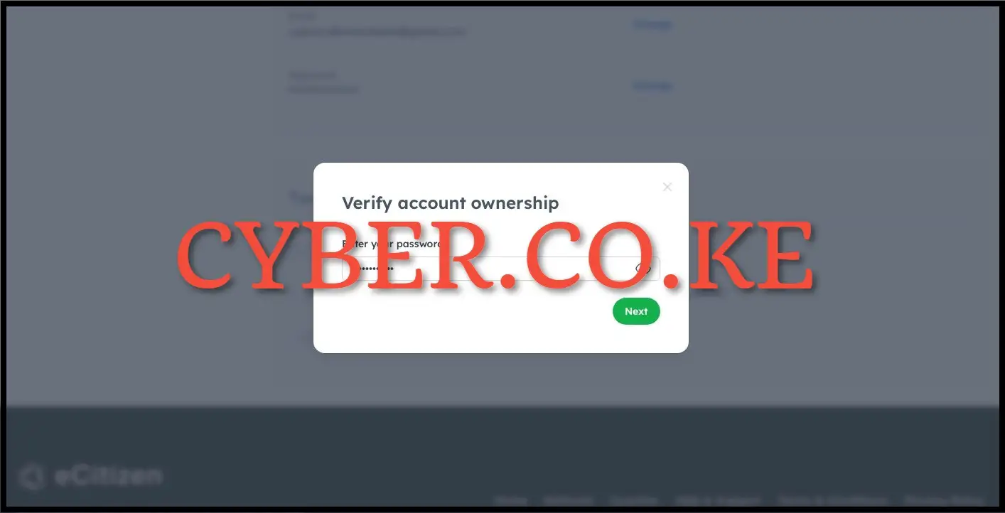 Verify eCitizen Account Ownership