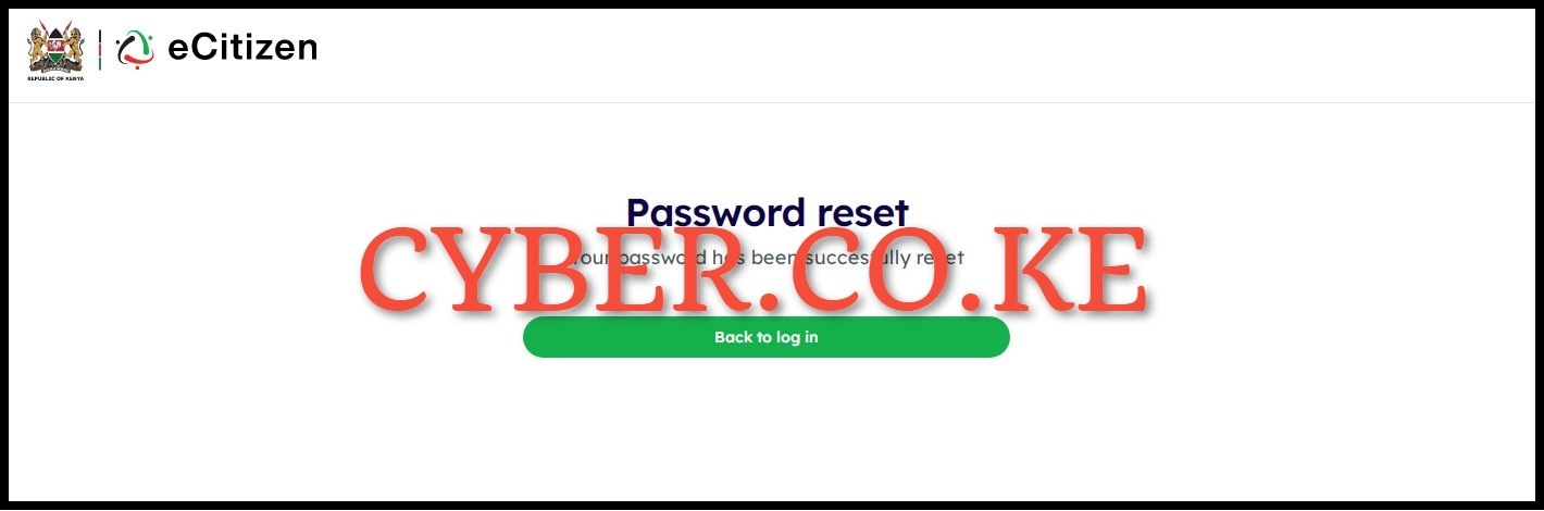 ecitizen password changed successfully