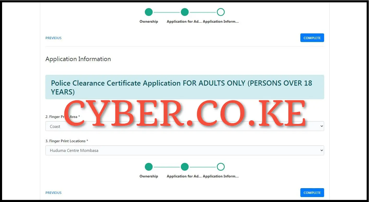 Good Conduct Certificate Application Information
