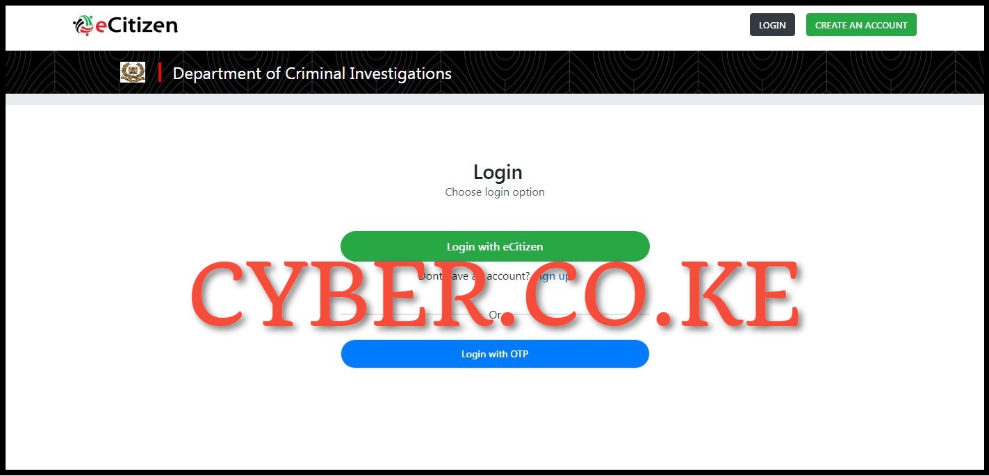 Login Into Department of Criminal Investigations