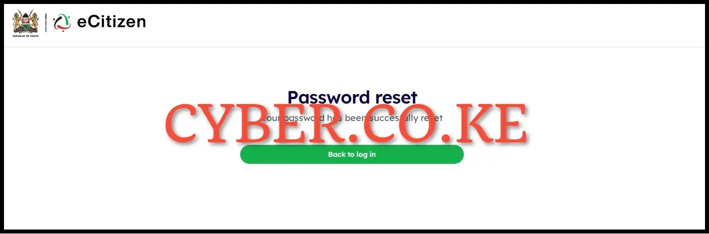 New Password For eCitizen Account
