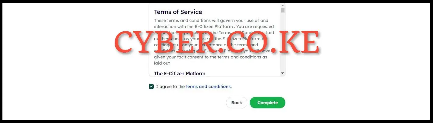 ecitizen terms and conditions