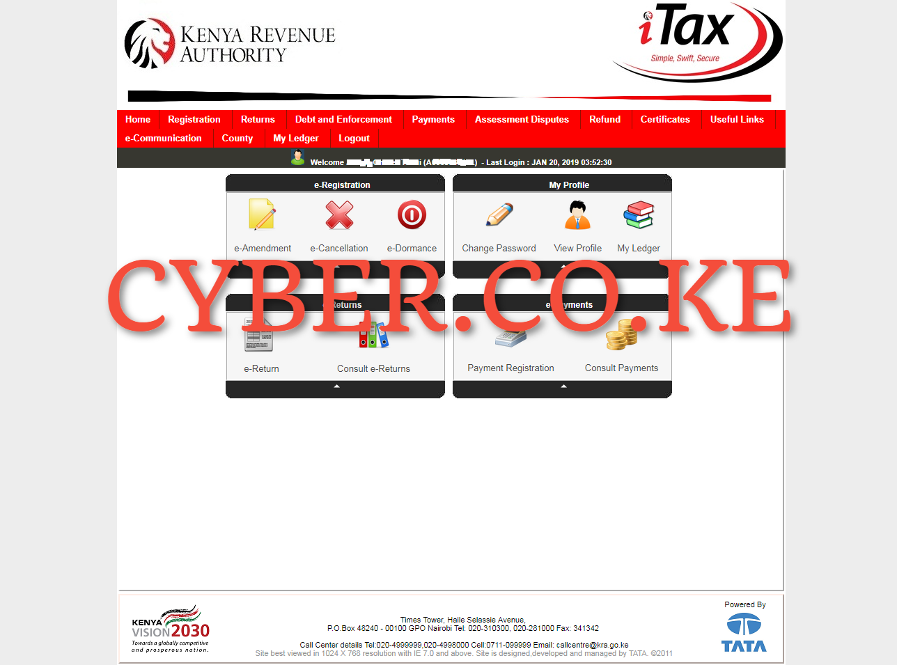 Login Into KRA Portal (iTax) Dashboard