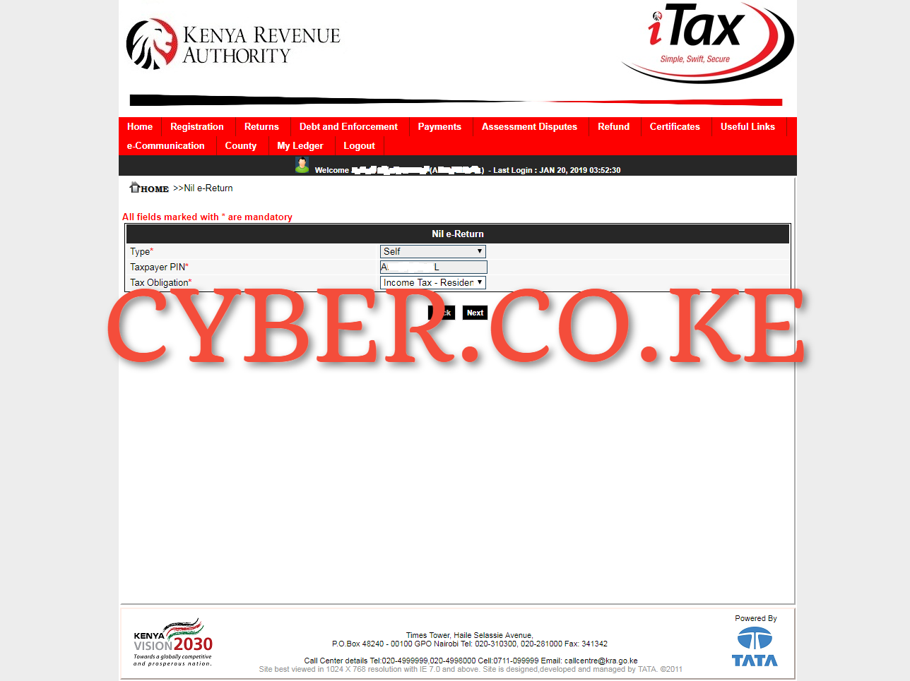 Select The KRA Tax Obligation
