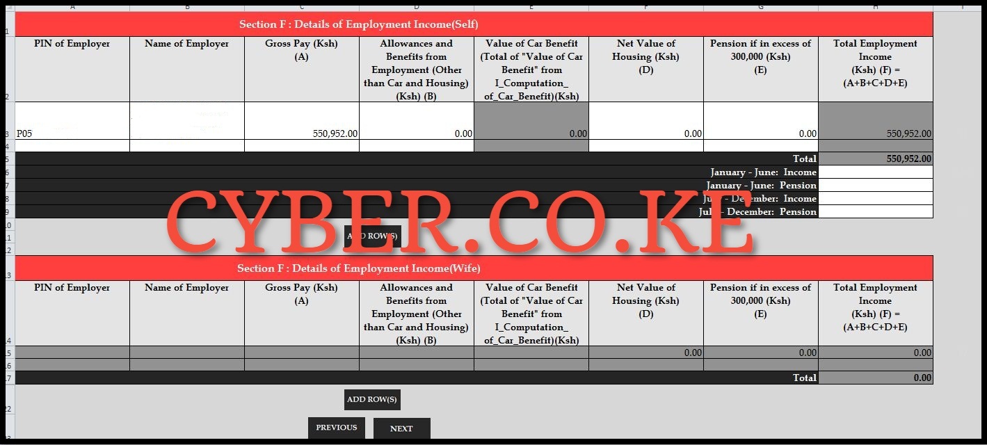 fill in details of employment income