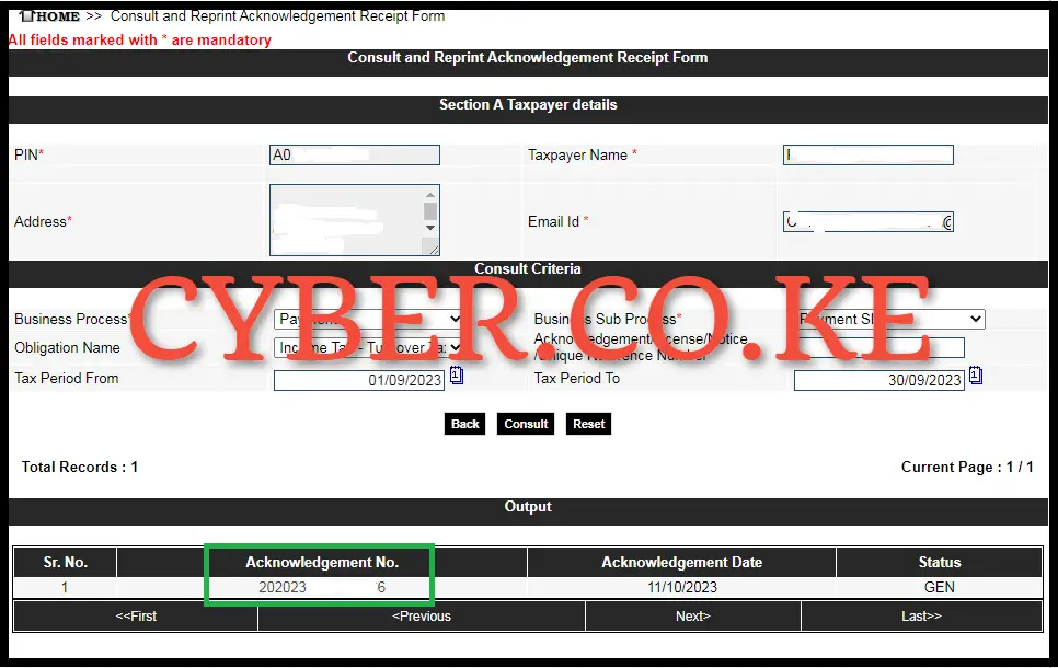 Download KRA Payment Slip