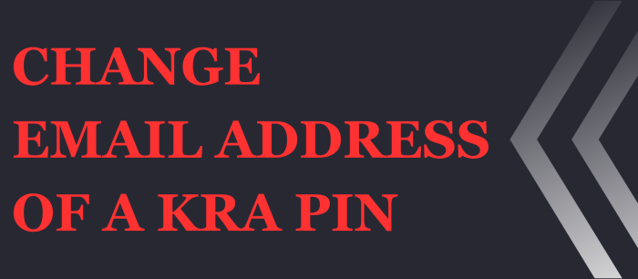 how to change kra pin email address