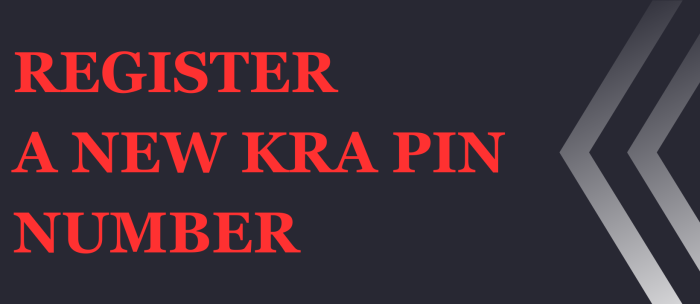 how to register kra pin number
