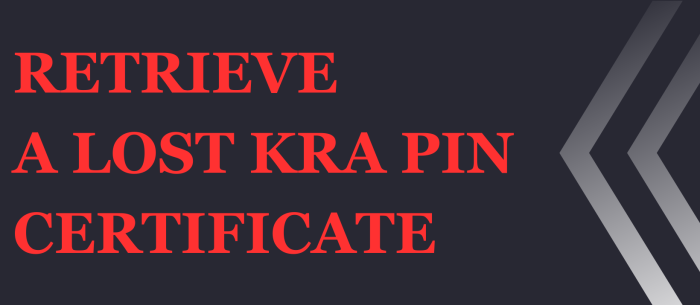 how to retrieve kra pin certificate