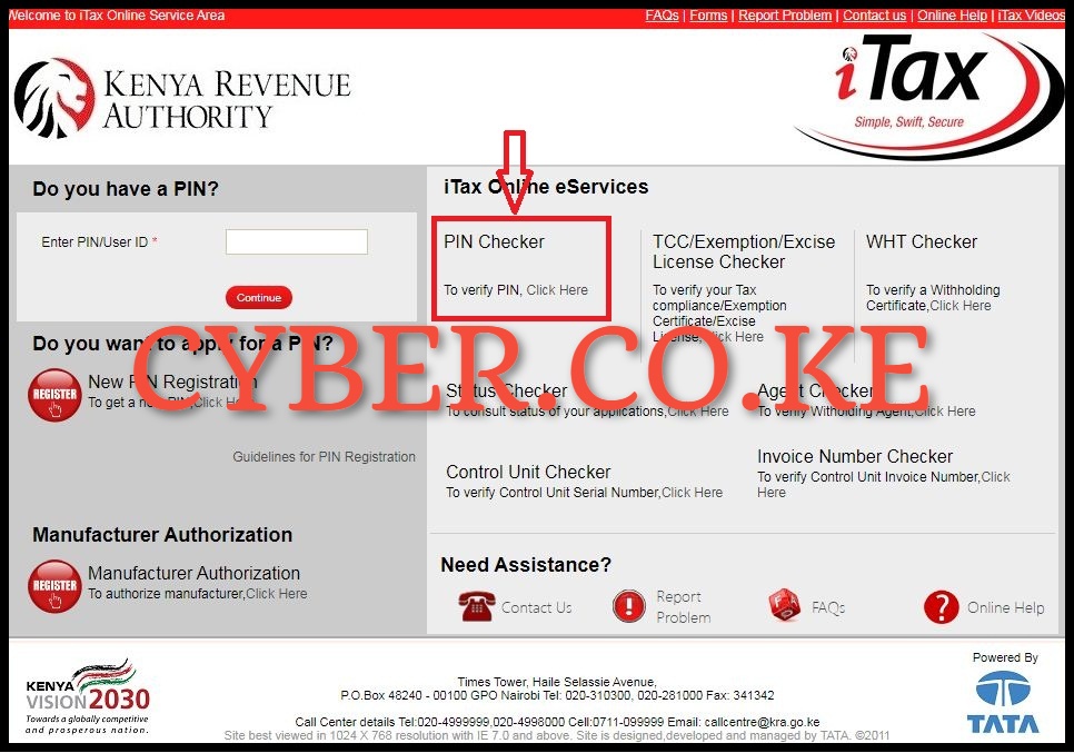 Click on KRA PIN Checker