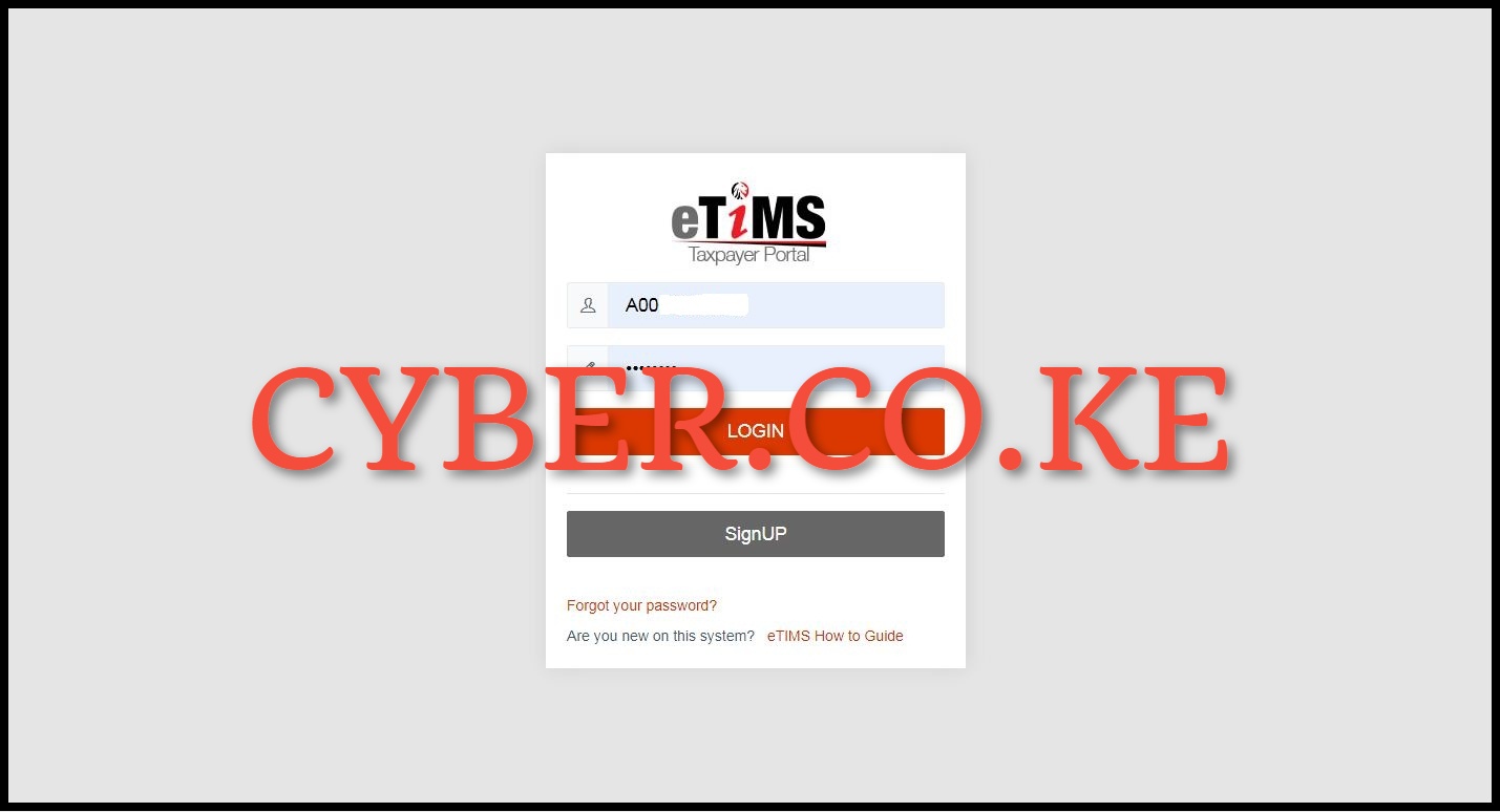 Enter eTIMS User ID and eTIMS Password