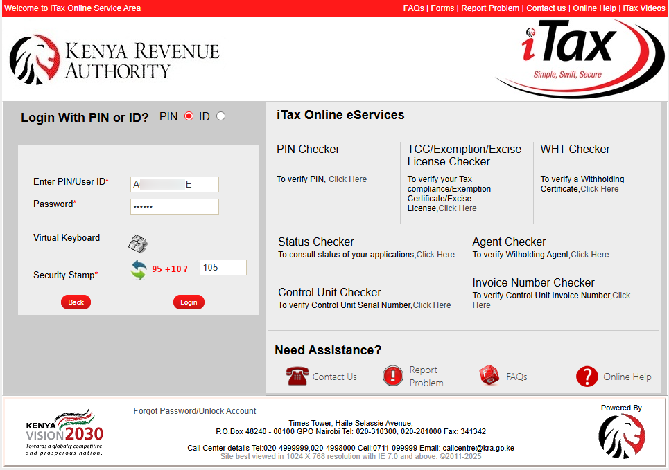 log in to itax