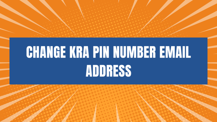 change kra pin number email address