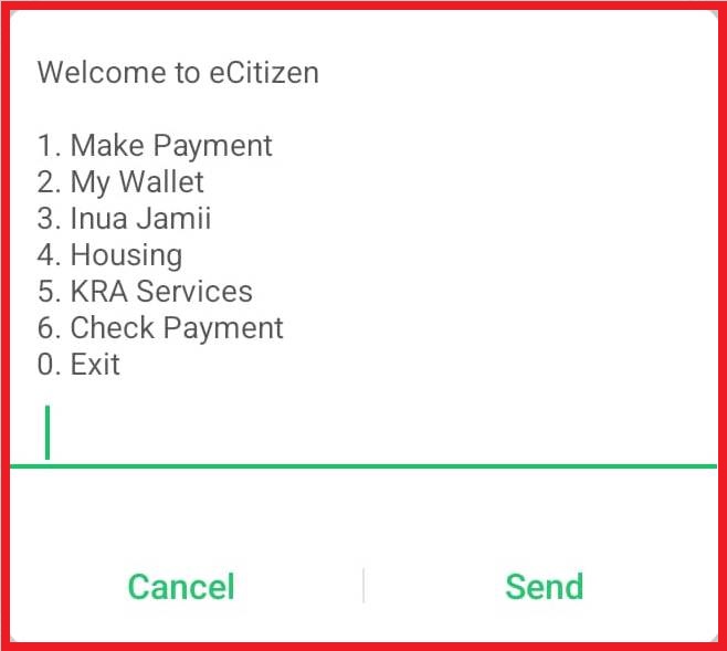 Once the menu appears on your screen, select option 5 to access KRA Services. 