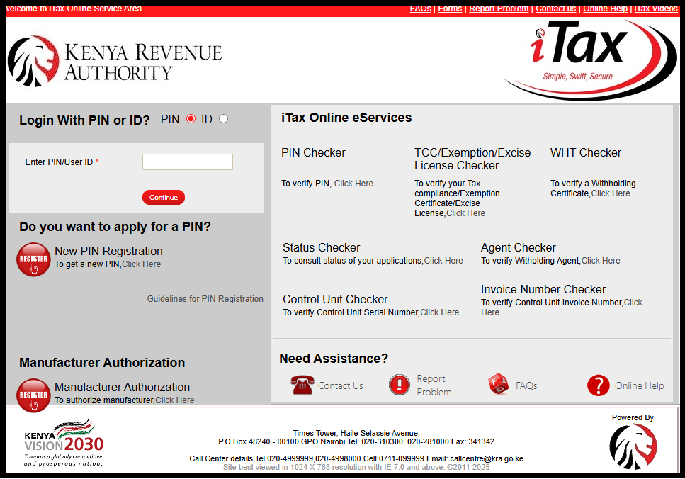 To be able to download your KRA PIN Certificate online, the first step to take is to visit the KRA Portal by using the link https://itax.kra.go.ke/KRA-Portal/