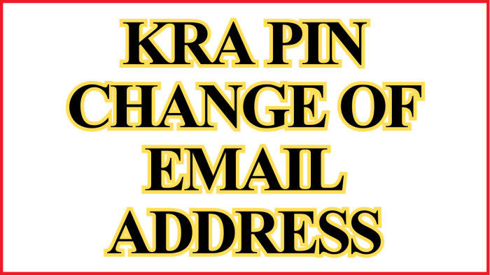 KRA PIN Change of Email Address