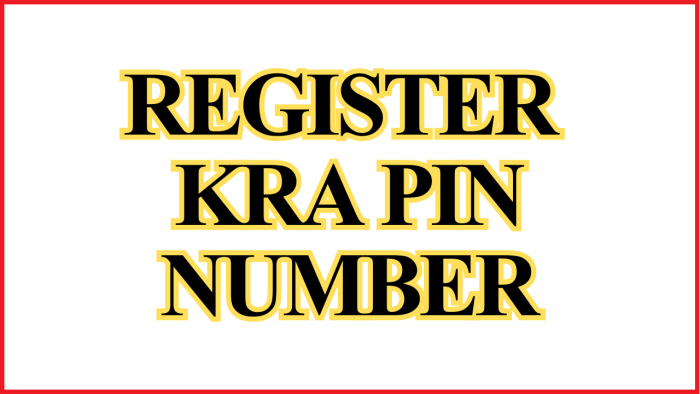 Register KRA PIN Number
