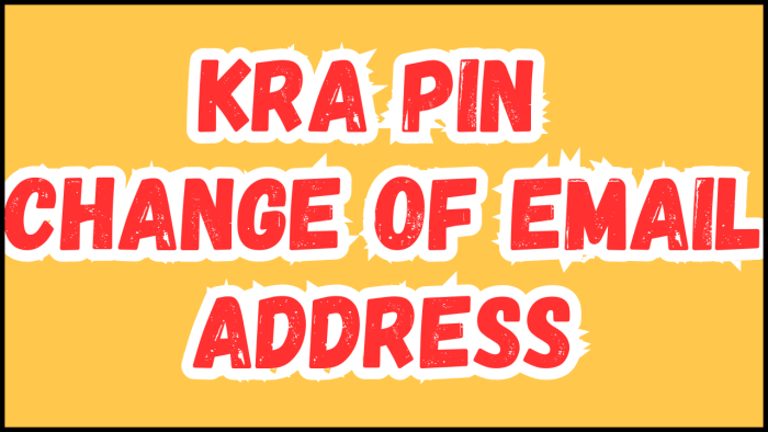 kra pin change of email address