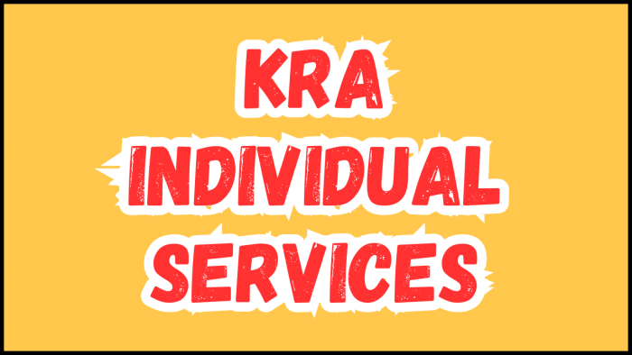KRA Individual Services - Submit your KRA Individual Services request online and get your KRA PIN Number and KRA PIN Certificate via Email Address and WhatsApp.