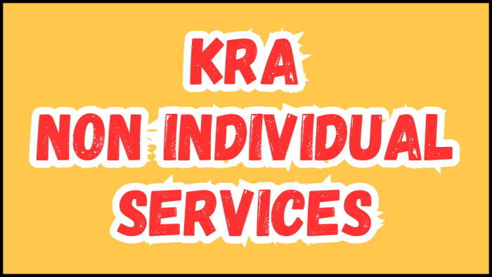 KRA Non Individual Services - Submit your KRA Non Individual Services request online and get your KRA PIN Number and KRA PIN Certificate via Email Address and WhatsApp.