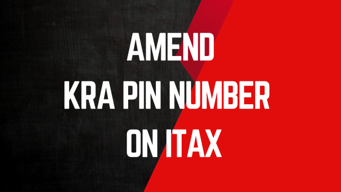 Amend KRA PIN Number on iTax