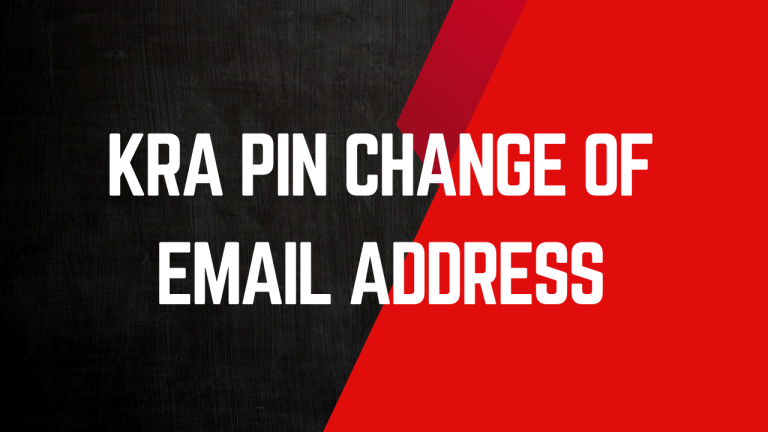 KRA PIN Change of Email Address