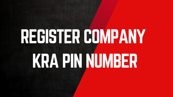 Register Company KRA PIN Number