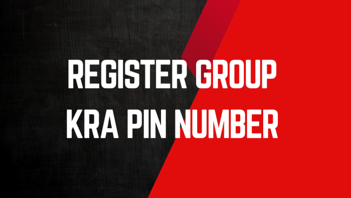 Register Group KRA PIN Number