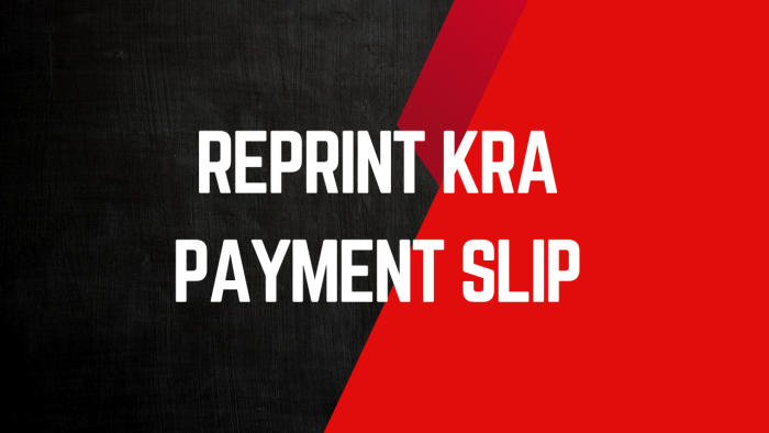 Reprint KRA Payment Slip