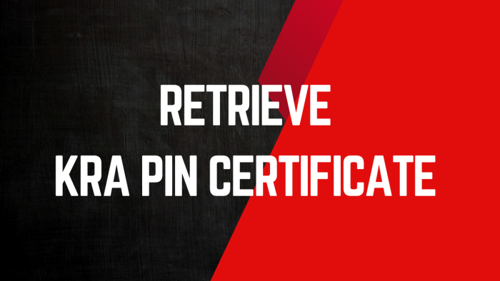 Retrieve KRA PIN Certificate